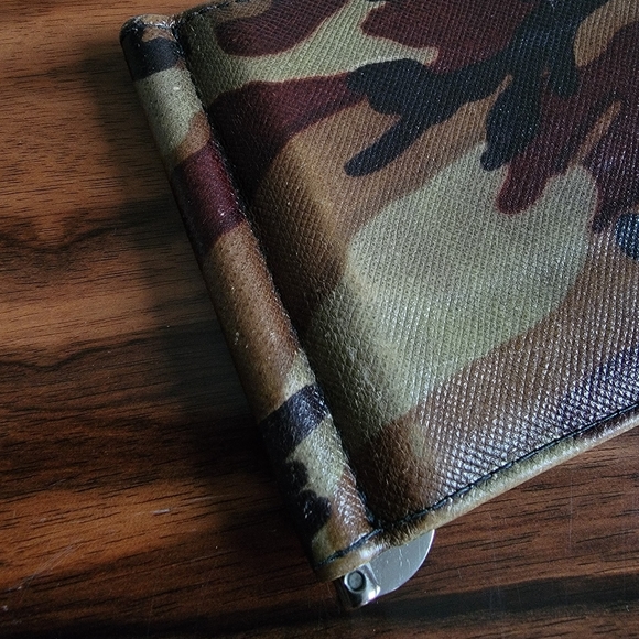 Prada Saffiano Camo Money Clip Card Holder Wallet - Picture 3 of 16